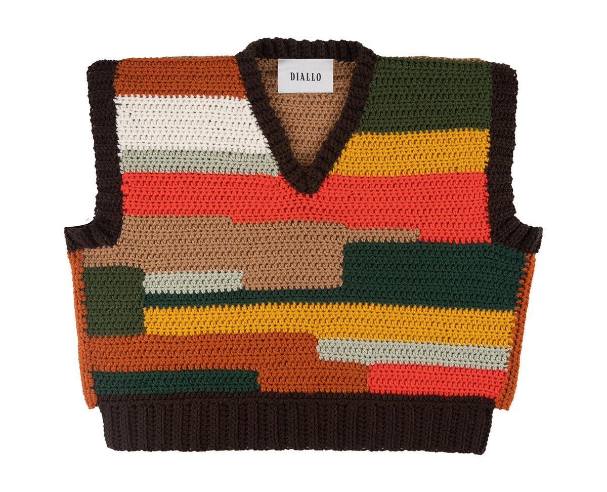 Reversible Knit Crotchet Sweater Vest