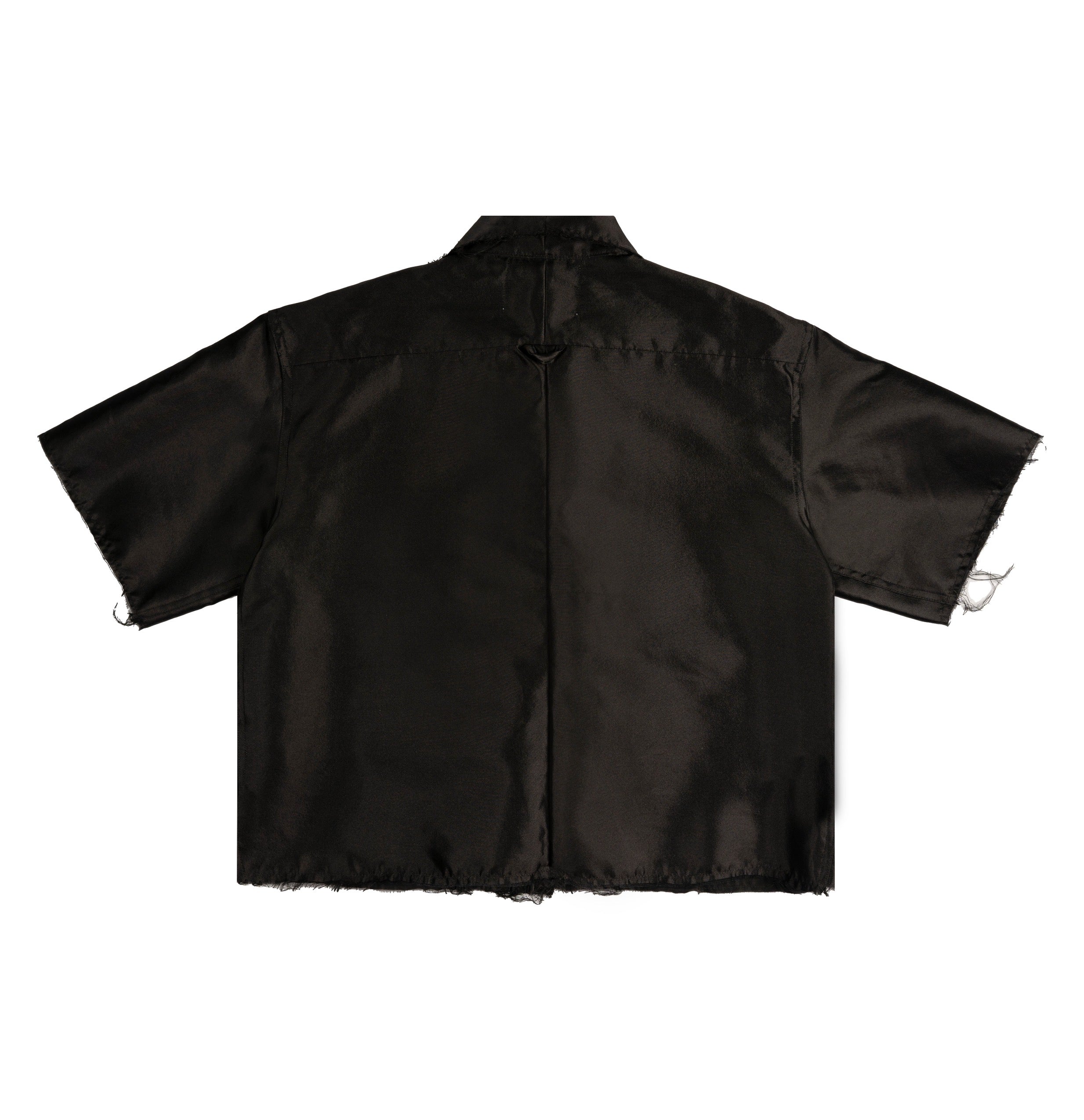 S/S Crop Elevated Button Up