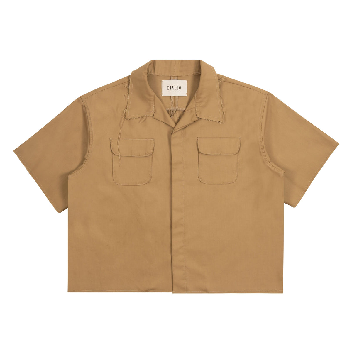 S/S Crop Button Up